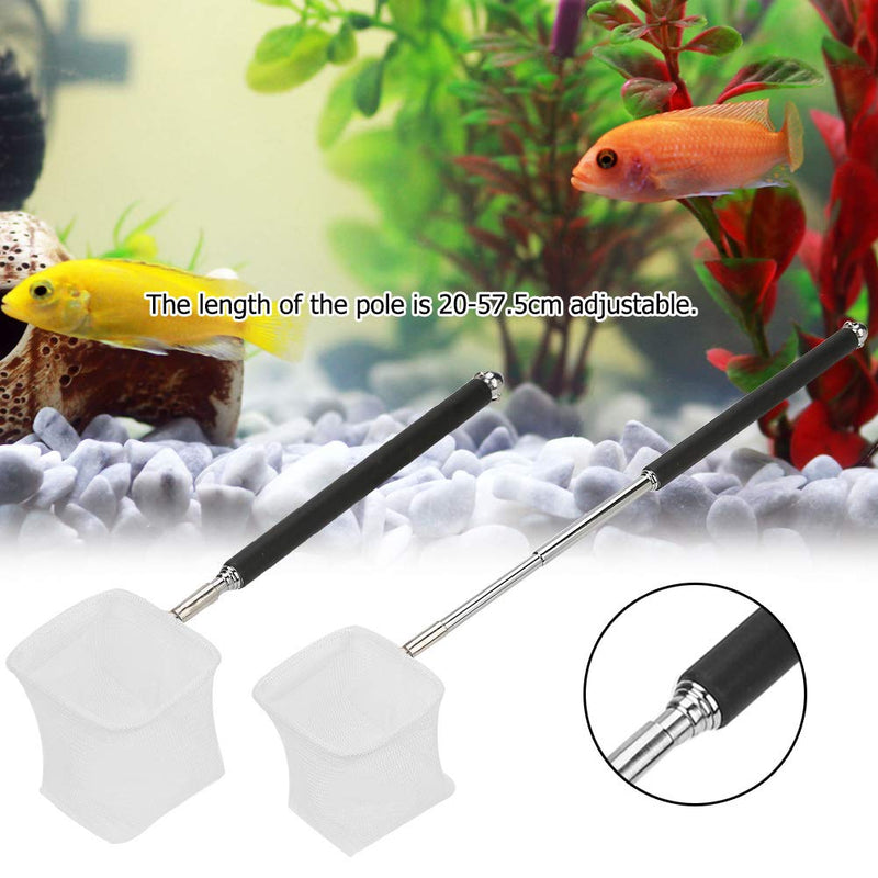 4 Pieces Fish Shrimp Skimming Net,Fine Mesh Extendable Stainless Steel Handle Fishing Net for Aquarium Fish Tank Pond Creek (2#)