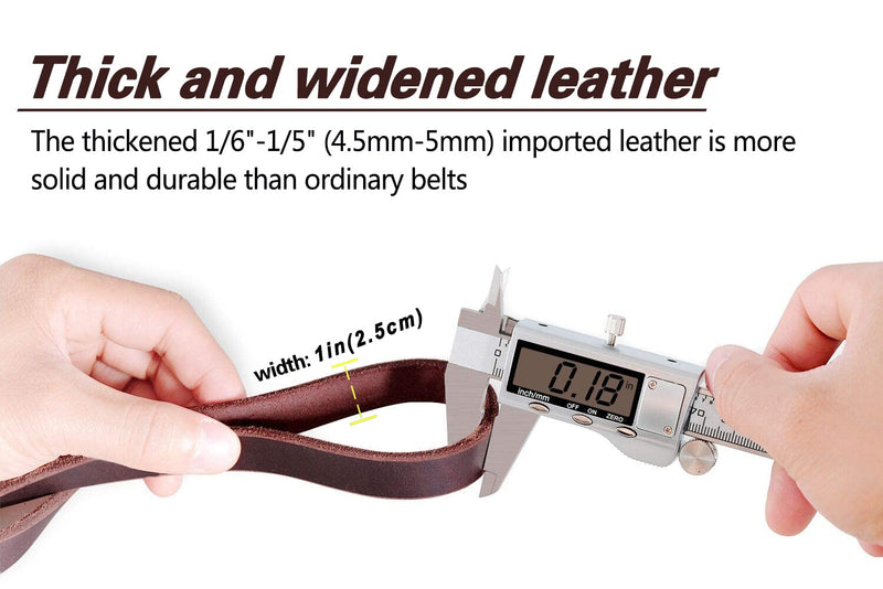 LWBMG Leather Dog Leash - 6ft x 1 inch, Heavy Duty, Braided, Comfortable for Large, Medium & Small Dogs 6 ft x 1 inch Brown - PawsPlanet Australia