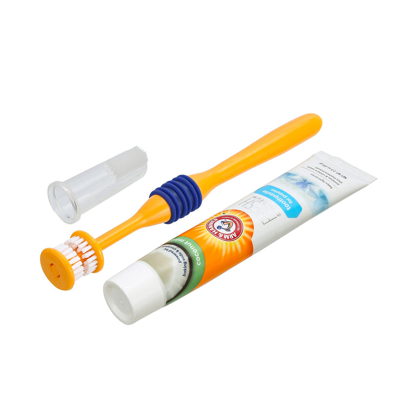 ARM & HAMMER Fresh Spectrum Coconut Dental Kit for Puppies, Includes Puppy Toothpaste, Toothbrush & Finger Brush, Removes Plaque, 360° Brush Deep Cleans all Tooth Surface, Easy to Use Dog Oral Care