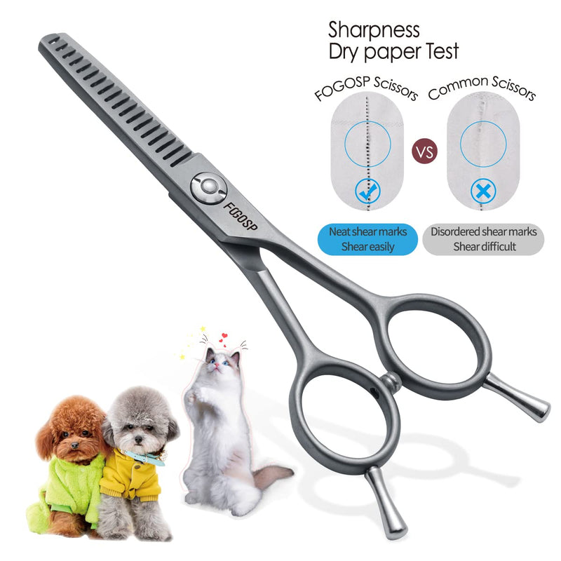 4.5" Thinning Shears for Dogs Grooming Face with Safety Round Tip for Small Dogs Face Paw Ears Trimmer Professional Small Cat Grooming Scissors (4.5" Blender, Gray) 4.5 inch - PawsPlanet Australia