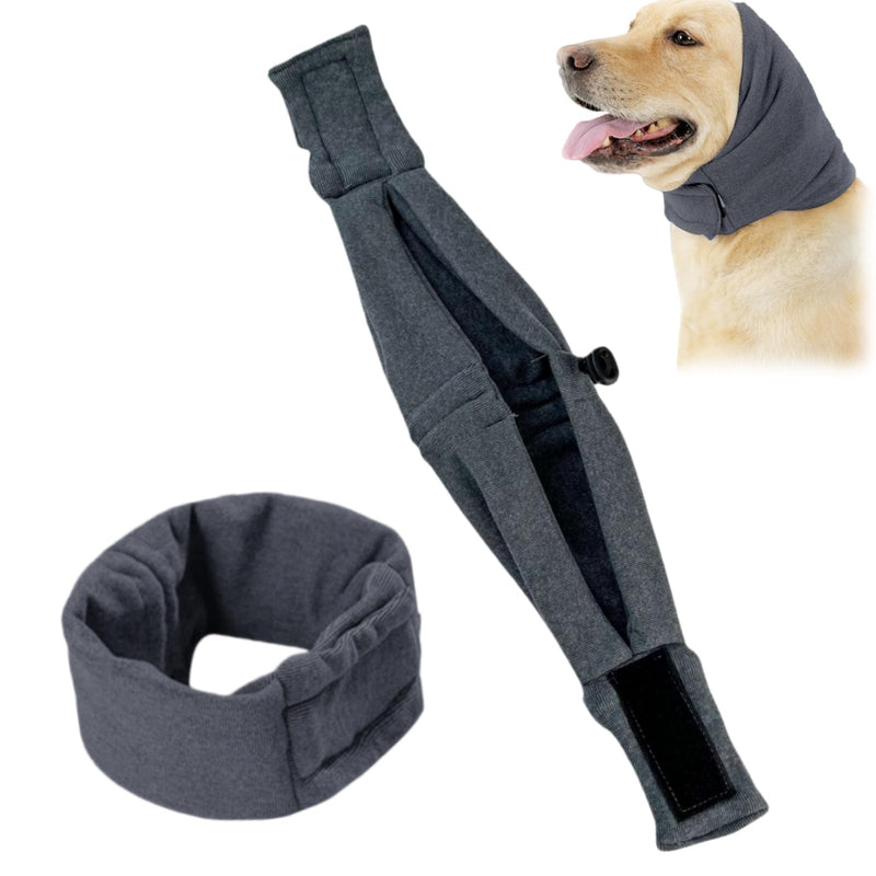 Ear Protection for Dogs - Dark Grey M, Soft Neck and Ear Protection with Noise Reduction, Waterproof Pet Accessory for Soothing Stress Situations