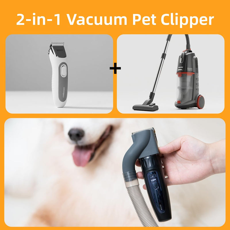 NebulaBloom 2-in-1 Pet Grooming Clipper wtih Vacuum Connector, Professional Hair Trimmer with Vacuum Collection System, 2-Speed Quiet Dog Grooming Kit,Cordless Trimmer Shaver for Dogs and Cats - PawsPlanet Australia