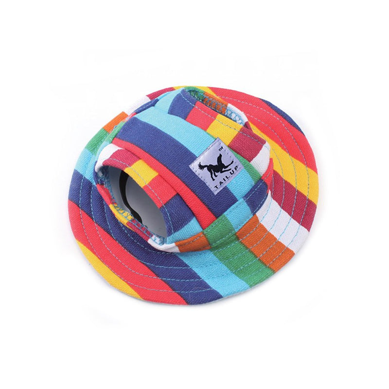 Pet Cap, Round Hat Fashion Dog Canvas Princess Hat Baseball Adjustable Chin Strap Sun Protection Visor for Puppy Dog (L, Color) L - PawsPlanet Australia