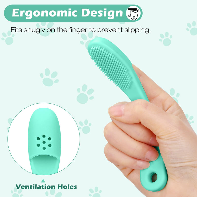 3pcs Dog Finger Toothbrush, Cat Chin Brush with Food-Grade Silicone, Dog Tooth Brushing Kit, Silicone Cleaning Brush for Pet Dental Care - PawsPlanet Australia