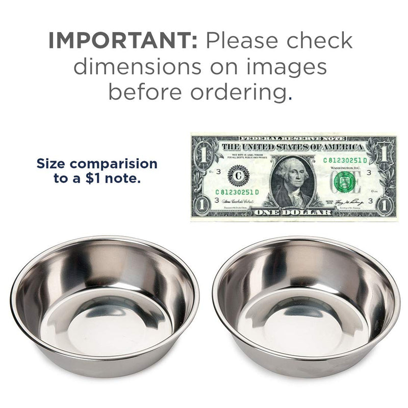 Bonza Two Piece Stainless Steel Dog Bowls Small, 12oz Pet Water and Food Bowls, Basic Metal Dog Bowl or Cat Bowls, Set of 2 Bowls - PawsPlanet Australia