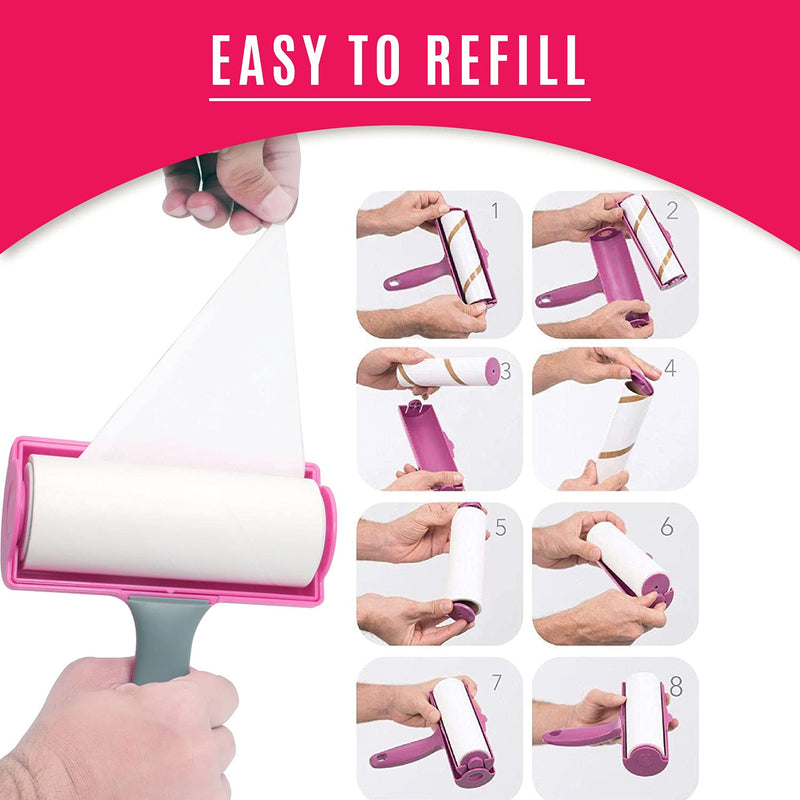 WBM Home Lint Roller for Pet Hairs, Extra Sticky Remover for Dog & Cat Hair Removal, Couch, Clothes, Furniture-60 Sheets - PawsPlanet Australia