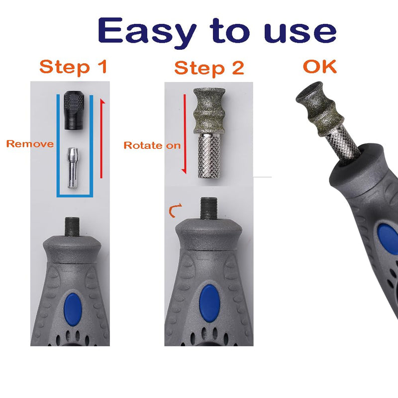 Diamond Dremel Dog Nail Grinder Bits for Rotary Tool-1/8'' Dremel Dog Nail Grinder Attachment-Pet Nail Grinder Bit Work for Animals Nail Care (XX Large T) ClassicT 1P