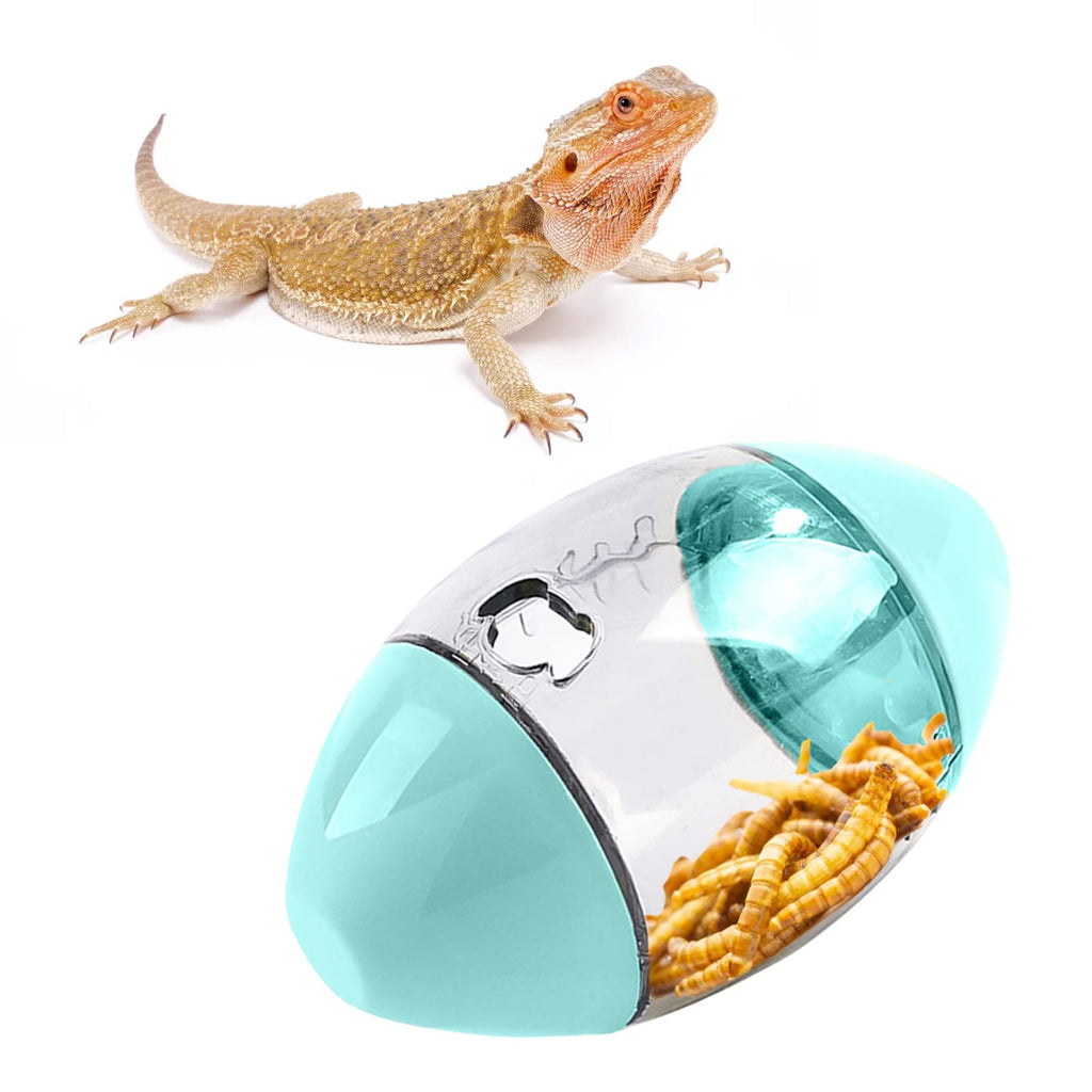 Lizard Feeder Toys Bearded Dragon Enrichment Toys Reptile Interactive Rugby Shape Toys for Bearded Dragon, Lizard, Gecko and Small Animals Green