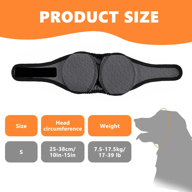 Dog Snood Swim Ear Protectors, Adjustable Dog Ear Muffs Noise Protection, Quiet Ears for Dogs for Noise Canceling, Anxiety Relief, Swimming,Grooming(Gray, S)