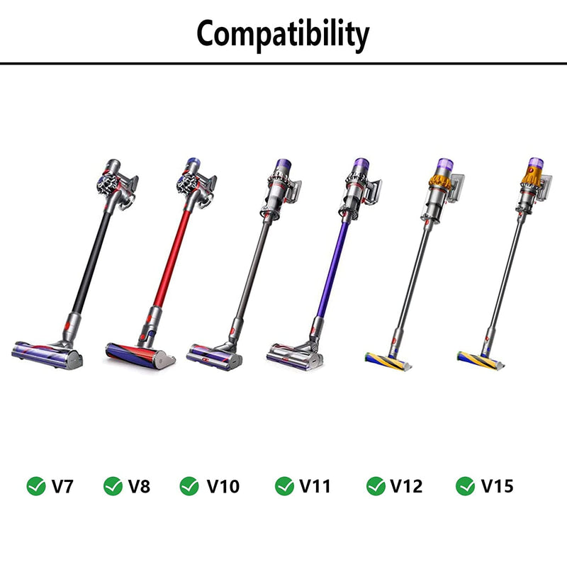 Set of 3 Groom Tool Pet Vacuum Attachment, TEPULAS Dog Vacuum Brush Compatible with Dys0n V15 V12 V11 V10 V8 V7 Vacuum Cleaners with Trigger Lock and Extended Vacuum Hose for Medium Large Cats Dogs