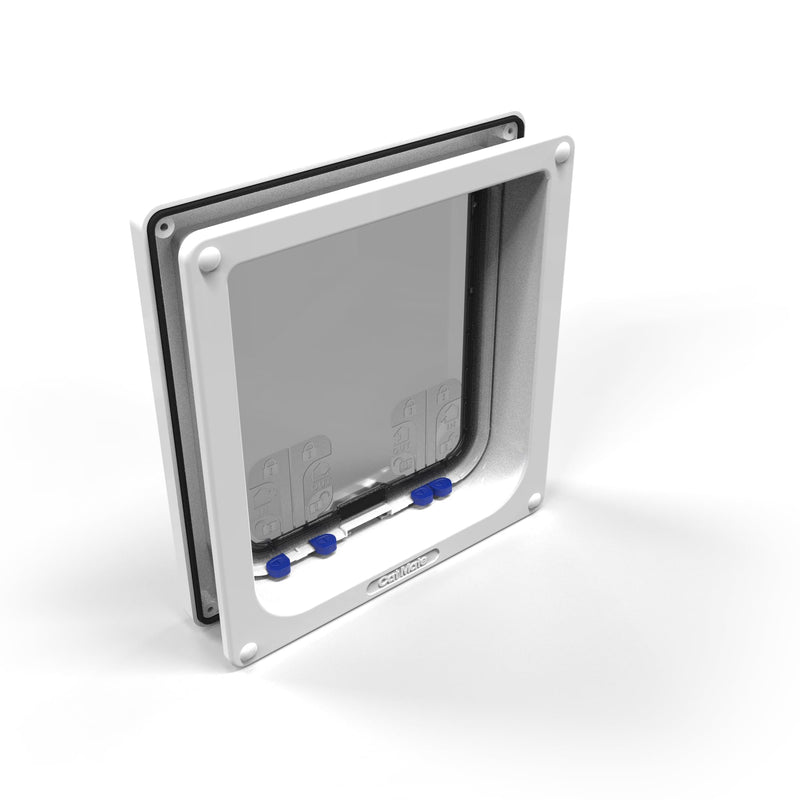 Cat Mate 4-Way-Locking Large Cat Flap (221) - Secure Lockable Door for Large Cats and Small Dogs, Easy to Install and Use, for UPVC/Metal, Wall and Wood, White - PawsPlanet Australia