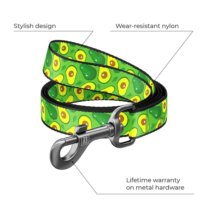 Nylon Dog Collar Avocado 12" - 19" Neck/Nylon Dog Leash Avocado - PawsPlanet Australia