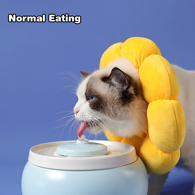 Cat Recovery Cone Collar Pet E-Collar Elizabethan Collar After Surgery Recovery Pet Cone for Cat Puppy Breathable Soft Edge and Easy to Clean (Yellow, Large) Yellow - PawsPlanet Australia