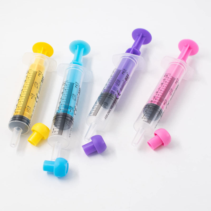 4Pcs Animal Syringe Feeder Chromatic Plastic Syringe Pet Feeding for Puppies, Cat, Rabbits and Other Baby Animals Measuring Tools for Scientific Labs, Oil or Glue Applicator (10ml) - PawsPlanet Australia