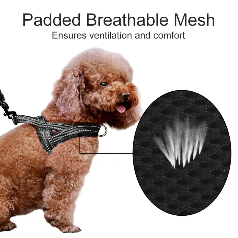 Plutus Pet No Pull Dog Harness with Breathable Mesh Padded, Adjustable Reflective Escape Proof Dog Harness, Quick Fit Dog Vest Harness for Small Medium Large Dogs(L, Black) L: chest 25.2"-32.3" - PawsPlanet Australia