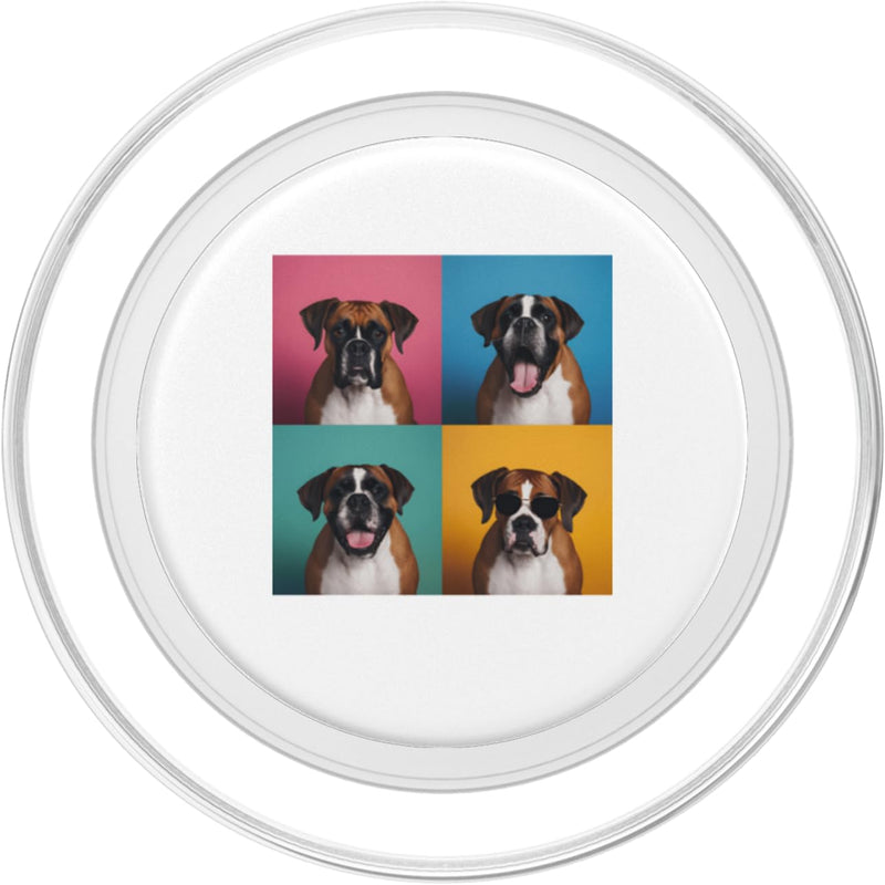 Boxer Pet Face Portrait Photobooth With Sunglasses PopSockets PopGrip for MagSafe Magnetic PopGrip - PawsPlanet Australia