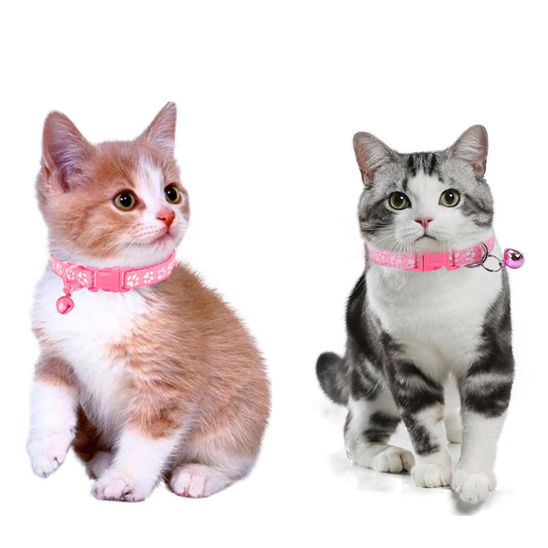 Dog Collar and Leash Set 3Pcs Puppy Collar and Leash Paw Print Whelping ID Collars Buckle Soft Nylon Litter Adjustable Pet Collar for Puppy Small Dogs Walking Training (Black Orange Blue) Black Orange Blue