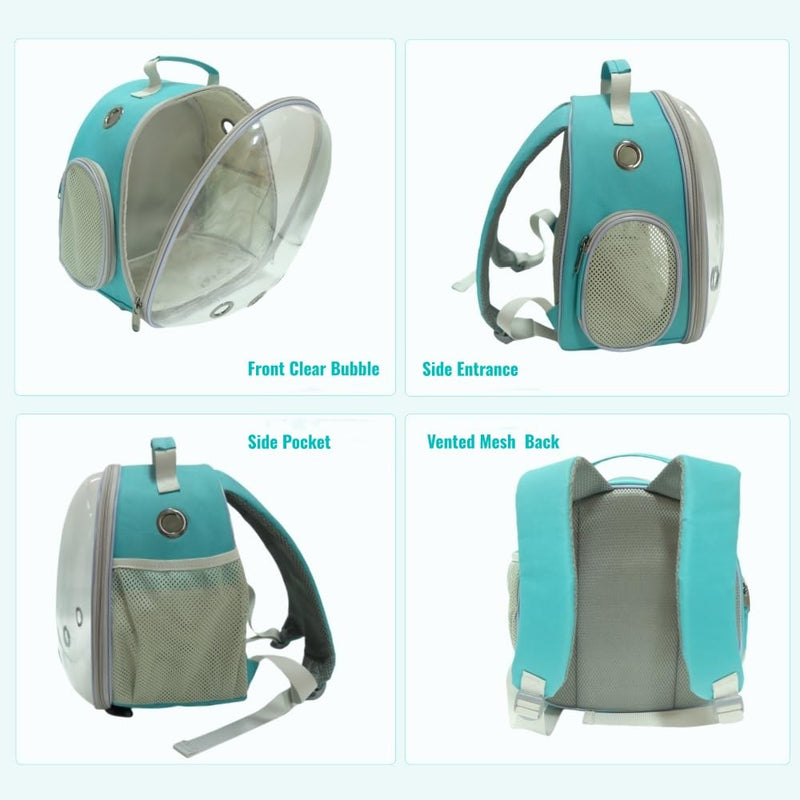 Small Animal Carrier Guinea Pig Backpack,Transparent, Breathable Backpack Carrier for Hedgehogs, Rabbits, Birds, Squirrels, Hamsters, Lizards Comfortable, Portable Travel Bag for Small Pets (Green) Green