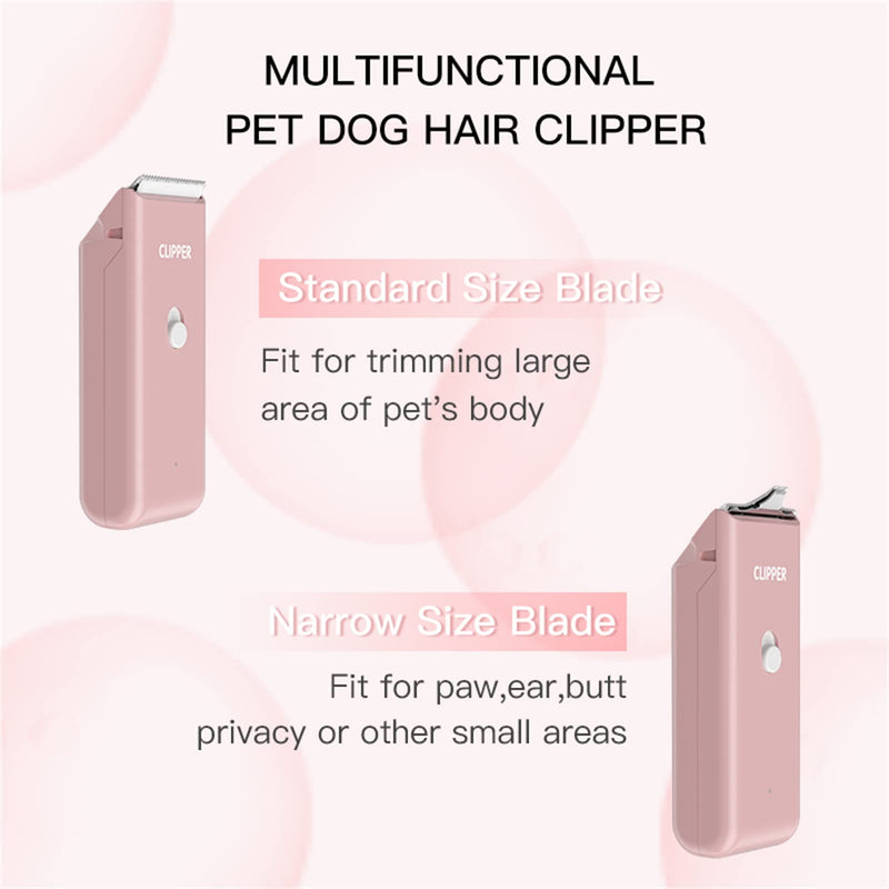 2-in-1 Professional Dog Grooming Kit - Low Noise, Waterproof, USB Rechargeable, and Safe Ceramic Blade - Gift for Dogs and Cats (Pink) Map005-pink - PawsPlanet Australia