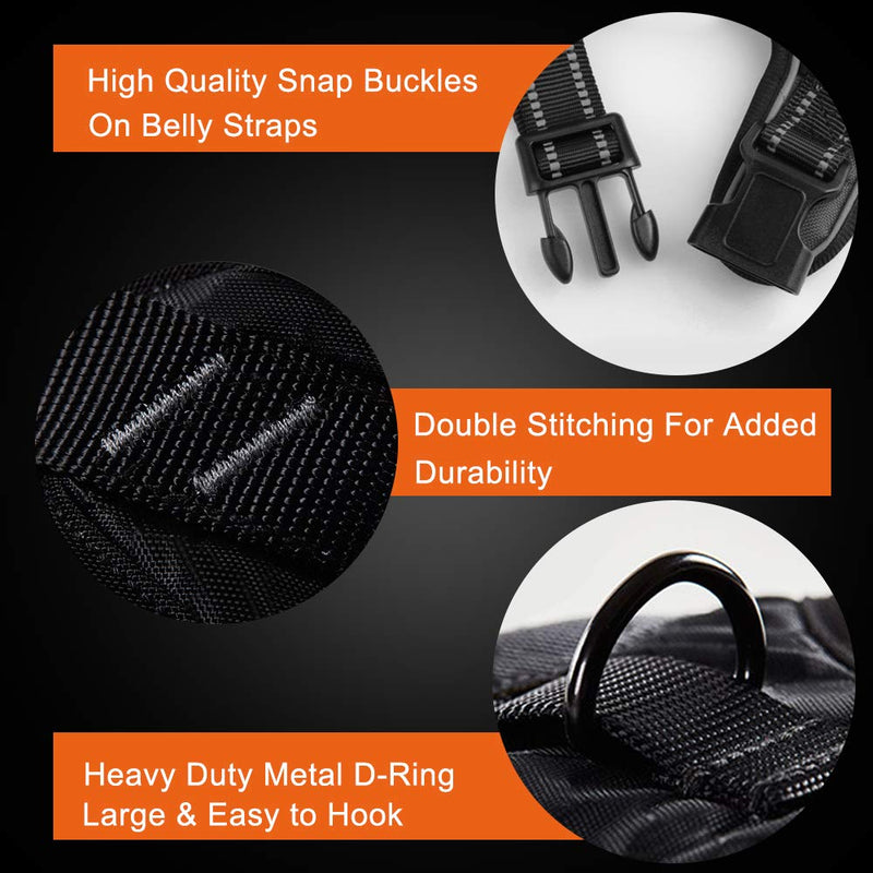 PHOEPET No Pull Dog Harness Medium Reflective Front Clip Vest with Handle, Adjustable 2 Metal Rings 2 Buckles(M, Grey) Gray - PawsPlanet Australia
