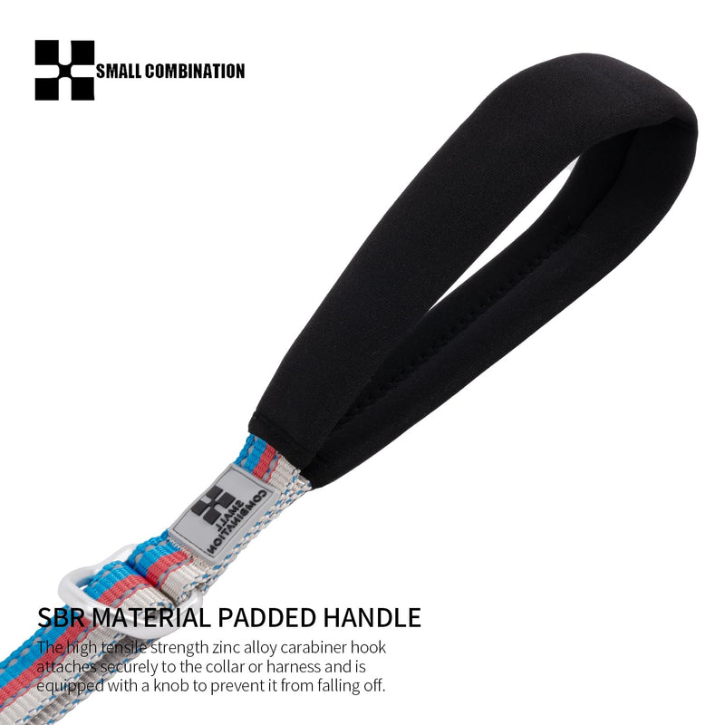 Reflective Dog Leash | Heavy-Duty Nylon Webbing & Aircraft Alloy Hooks | Adjustable (117-177cm) with Padded Handle | Yellow/Black/Blue/Aqua/Orange/Red (C/Blue, L/2.5CM) C/Blue - PawsPlanet Australia