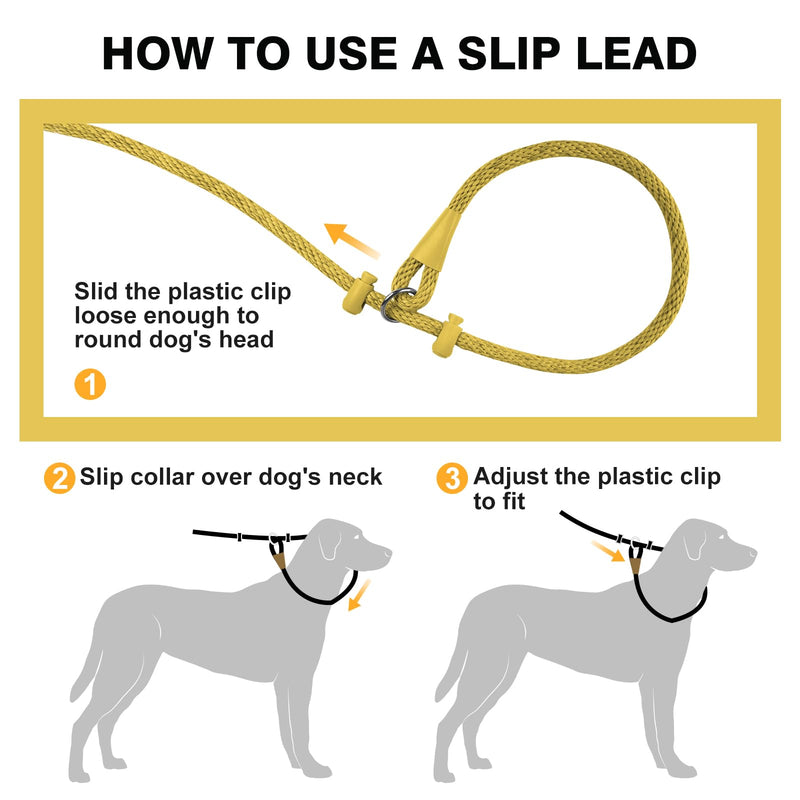 Lynxking Dog Leash Slip Lead Reflective Breathable Rope Comfortable Strong No Pull Slip On Pet Training Lead for Dogs - PawsPlanet Australia