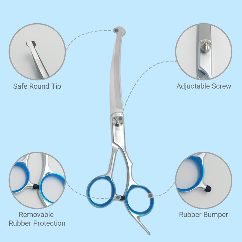 4 in 1 Dog Grooming Scissors,Premium Dog & Cat Grooming Scissors Kit with Safety Round Tips,Professional Thinning Shears Pet Shears for Pet Supplies - PawsPlanet Australia