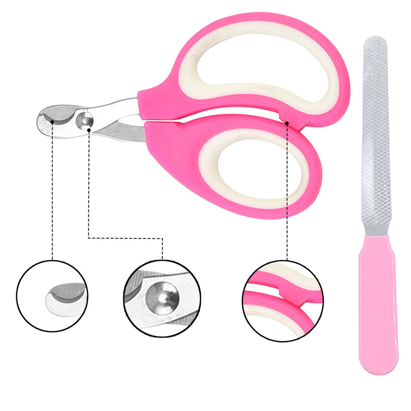 Zoocozy Pet Nail Trimmer, Cat Nail Trimmer cat Nail File Dog Nail kit Nail Trimmer is Suitable for Cats, Dogs, Guinea Pigs and Other Small Animals（Pink Colour） pink colour - PawsPlanet Australia