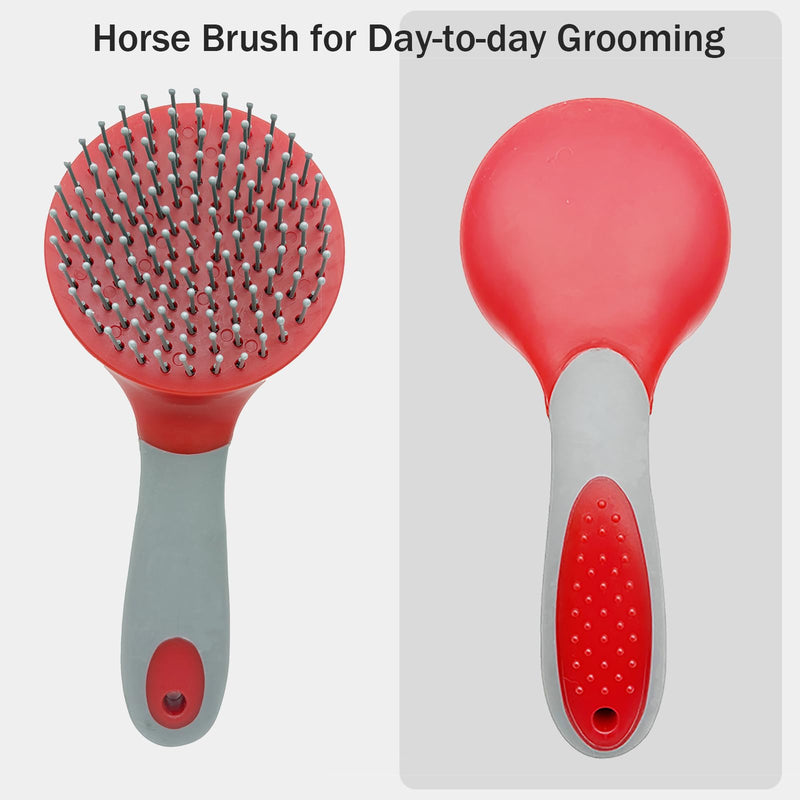 Horse Mane & Tail Combs Horse Brushes Shedding Brush Grooming Tool for Equine Long Haired Dogs (Red) Red