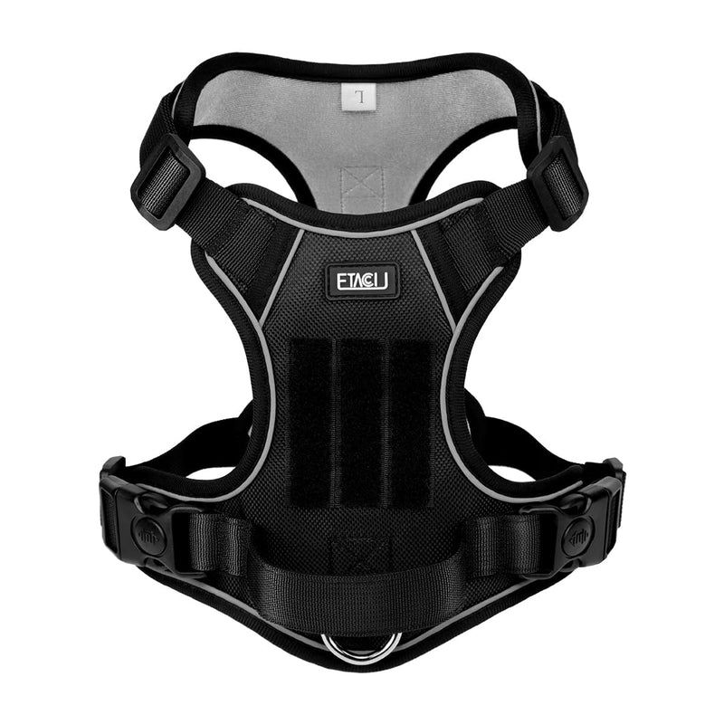 ETACCU Dog Harness for Large Dogs，No Pull Dog Harness with Handle, Front Clip Reflective No-Choke Adjustable Dog Chest Harness with 2 Leash Clips 2 Buckles, Dog Vest Harness, L - PawsPlanet Australia