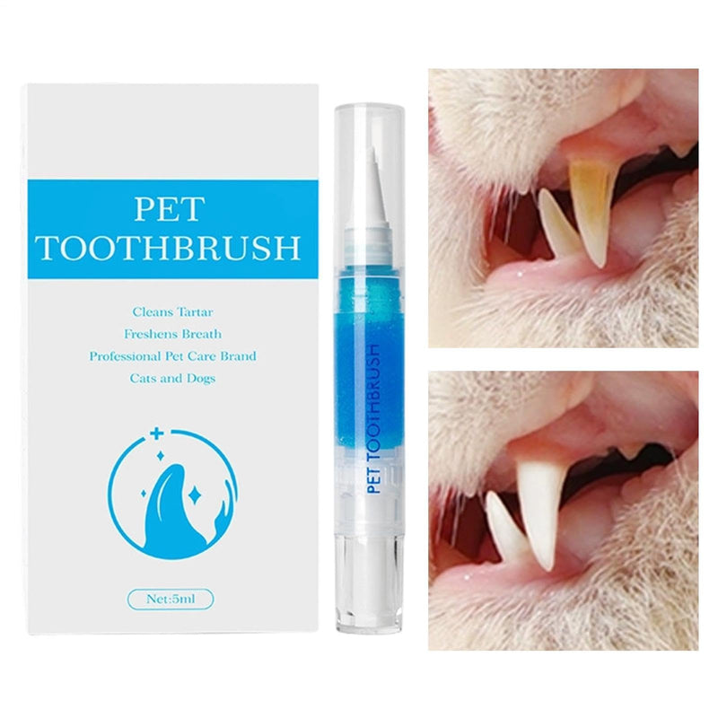 Pet Toothbrush Pen - Dog Tooth Stain Remover, Dog Tooth Cleaning Pen, 5 ml Pet Breath Freshener, Cat Gum Care Pens Kitten Additive Removal of sl