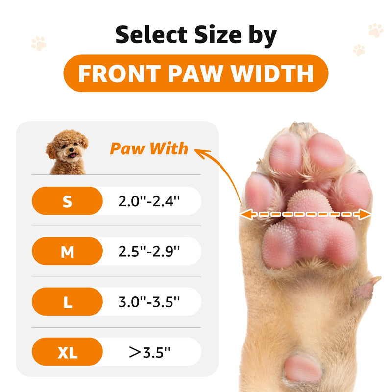 LOOBANI Dog Socks for Outside to Prevent Licking Paws, Dog Socks for Winter Hot Pavement, Dog Booties for Small Medium Large Senior Dogs, Dog Boots & Paw Protectors with Straps Gray M