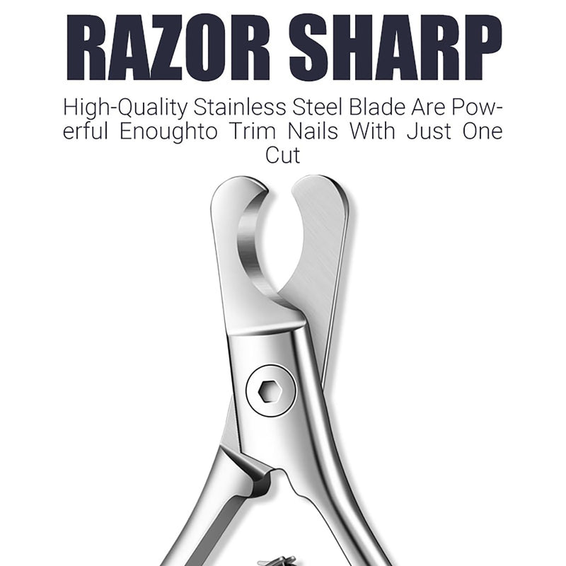 Pet Nail Clippers for Dogs & Cats – Sharp, Durable Blades with Beginner-Friendly, Hygienic Design for Small Pets Paw Care, Large Dog Nail Trimmer,Ergonomic Grooming Tool for Safe Pet Grooming Silver - PawsPlanet Australia
