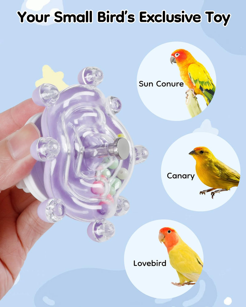 Pawfly 2 Pcs Bird Toys for Parakeets, Colorful Spinning Wheel Chew Toys, Interactive Spinner Rattle Parrot Toys, Cockatiel Toys, Parakeet Toys, Bird Cage Accessories for Entertainment Chewing Exercise - PawsPlanet Australia