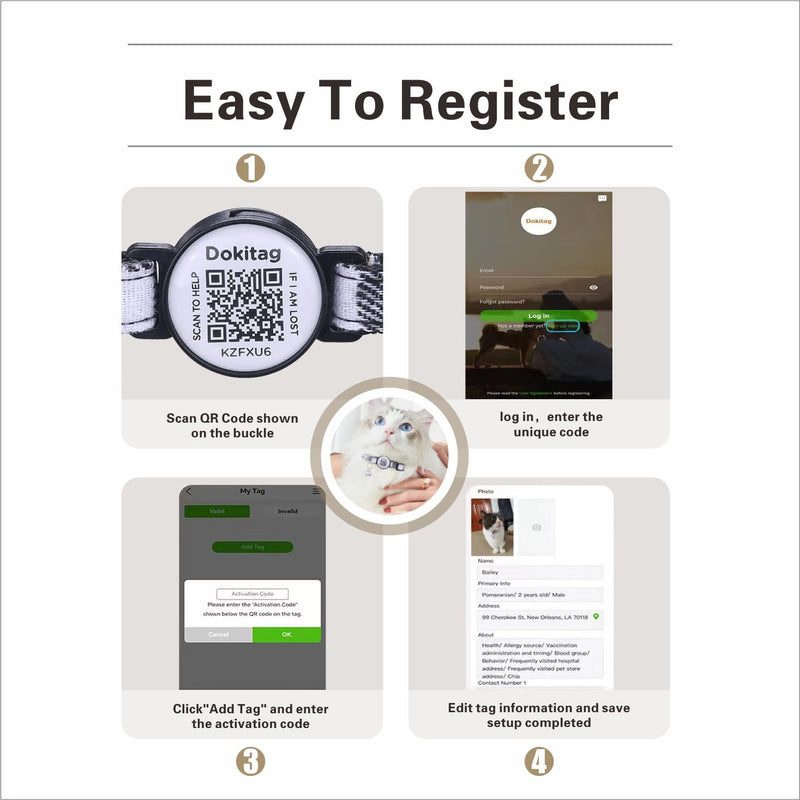 Cat Collar with Pet ID Tag,Breakaway Cat Collar QR Code Tag, Personalized Cat Collar, Cute Kitty Collar with Bells,Pet Online Profile-Scan QR Receive Instant Pet Location Alert Email (Blue) Blue - PawsPlanet Australia