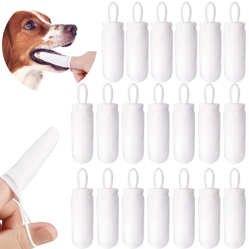 Chunful 20 Pcs Dog Fingerbrush Microfiber Full Soft Finger Toothbrush Pet Dental Finger Brush for Dog Cat Washable Teeth Cleaning Remove Plaque and Tartar