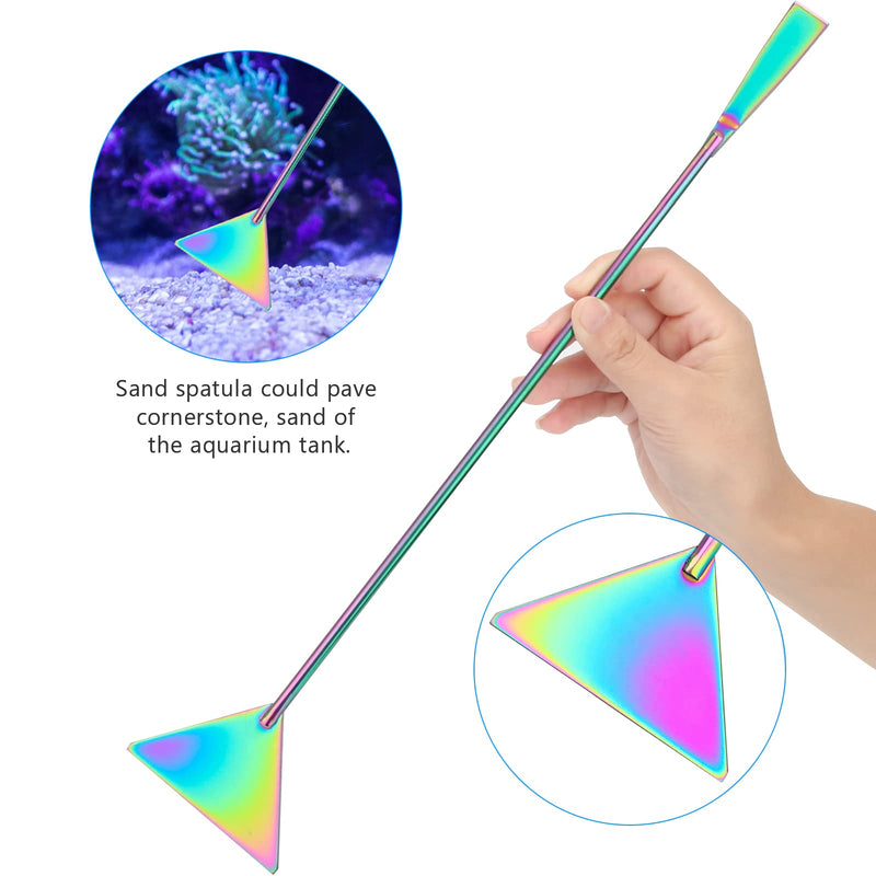 Liveek Aquarium Aquascape Tools Kit 15 in, 4in1 Anti-Rust Aquatic Plant Aquascaping Tool Stainless Steel Silver Tweezer Scissors Spatula for Aquarium Tank Clean 15in Colorful - PawsPlanet Australia