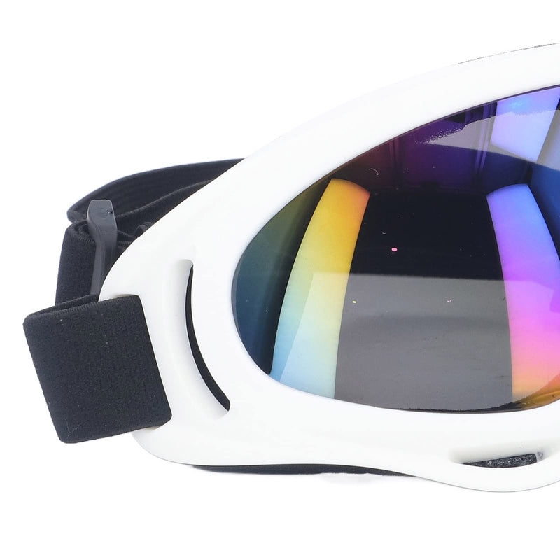 Vbestlife Dog Sunglasses, UV Protection Windproof Eye Protective Colorful Lens Large Dog Goggles Glasses 3004 white frame color film - PawsPlanet Australia