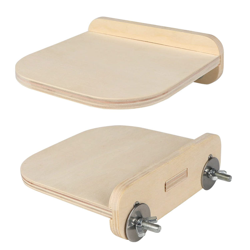 Chinchilla Wooden Platform Set, Chinchilla Cage Platform with Feeding Bowl, Small Animals Cage Accessories for Chinchilla Squirrel Gerbil Suger Glider Hamsters (3Pcs of Small Platform) 3Pcs of Small Platform - PawsPlanet Australia