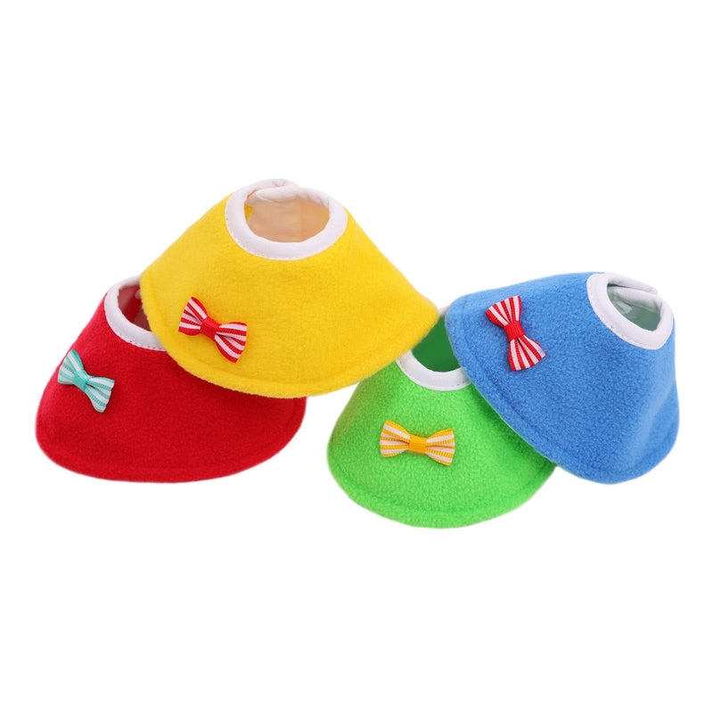 Bird Cone Collar 4 Pcs Set Pet Parrot Anti-bite Elizabethan Collars Protective Anti-Grab Feather Wound Healing Recovery Cones for Lovebird Cockatiel Budgerigar Parakeet Yellow Blue Red Green XS - PawsPlanet Australia