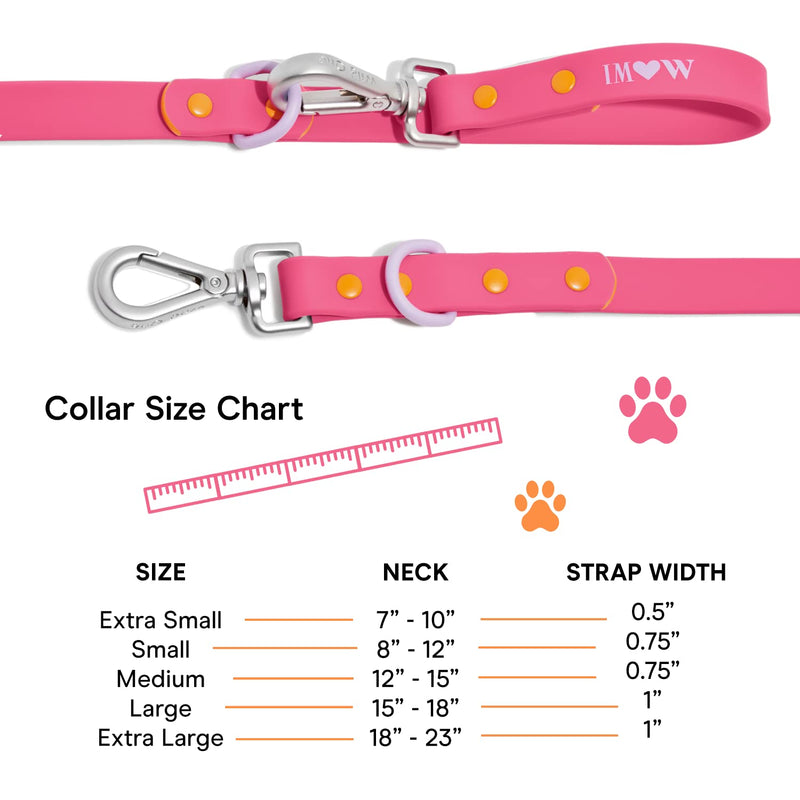 Wild One, Limited Edition, Designer Collection, Pink Dog Collar, Easy-Clean, All Weather Flex-Poly Strap with Metal, Durable, Dirt and Odor Resistant, Large - PawsPlanet Australia