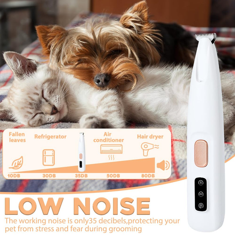Saffory Paw Trimmer,Saffory Dog Trimmer,Electric Dog Trimmer,Rechargeable Low Noise Pet Trimmer Hair Clipper with LED Light,Saffory Dog Paw Trimmer Waterproof for Dogs Cats Hair Trimming(1 Set) 1pc - PawsPlanet Australia