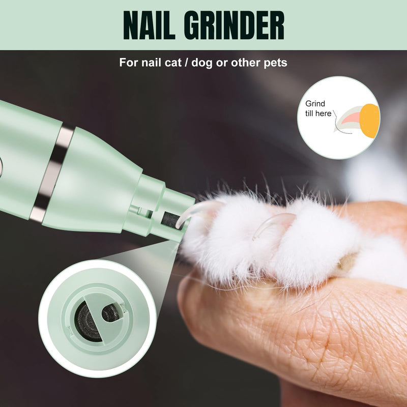 Lanumi 4 in 1 Dog Pet Clipper Trimmer Set Rechargeable Paw Trimmer Low Noise Nail Grinder Dog Cat Shaver for Grooming Paws, Face,Matted Hair