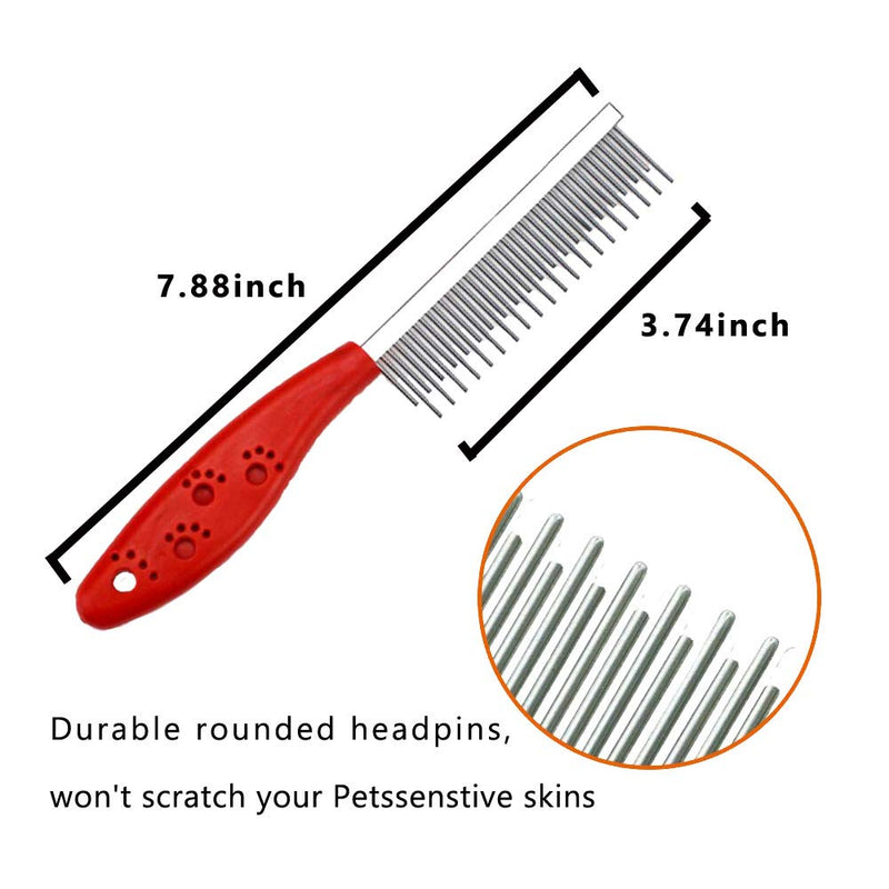 Pet Comb for Dogs & Cats,Small Dog & Cat Grooming Comb 3 Combs,Pet Long & Short Stainless Steel Teeth Shedding Comb for Removing Matted Fur, Knots & Tangle(3pack) - PawsPlanet Australia