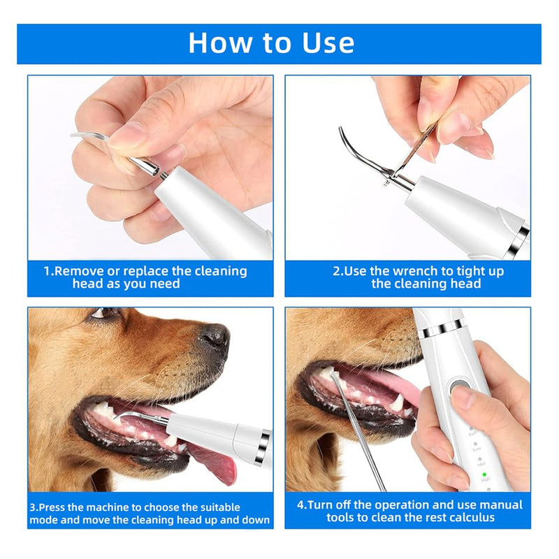 Dog Teeth Cleaning Kit | Pet Tooth Cleaner | Dental Care Tartar Plaque Remover for Dogs and Cats (Red)