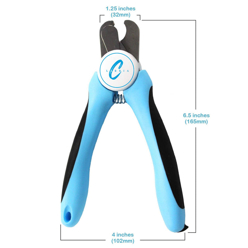Pet Nail Clippers, Stainless Steel, Ergonomic Non Slip Design, Safe Home Pet Grooming for Cats and Dogs (Blue) Blue