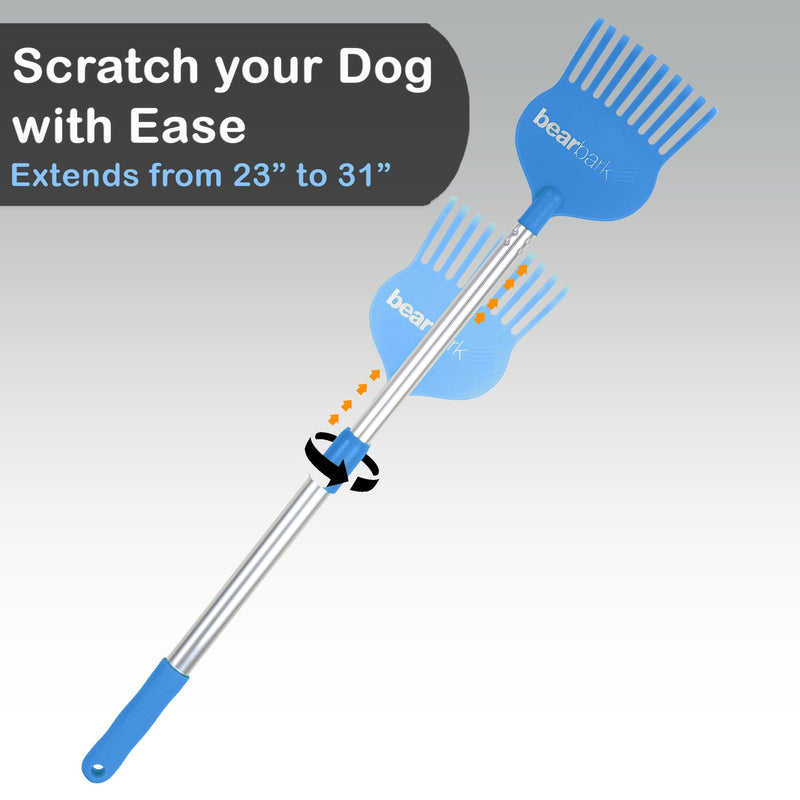Bearbark Dog Scratcher – Extendable Long-Reach Grooming & Scratching Tool for Dogs | Fun Shedding Aid | Great Gift for Pet Lovers | US Small Business - PawsPlanet Australia
