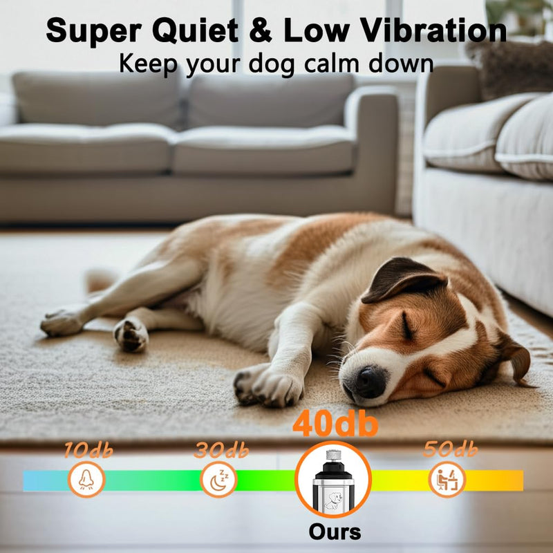 Dog Nail Grinder Upgraded, Professional 5-Speed Electric Rechargeable Pet Nail Trimmer Super Quiet Painless Paws Grooming & Smoothing for Small Medium Large Dogs & Cats - PawsPlanet Australia