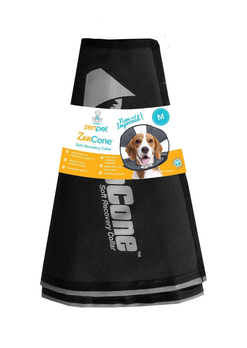 ZenPet Pet Recovery Cone E-Collar for Dogs and Cats - Always Use with Your Pet's Everyday Collar - Comfortable Soft Collar is Adjustable for a Secure and Custom Fit (Medium) Medium gray - PawsPlanet Australia