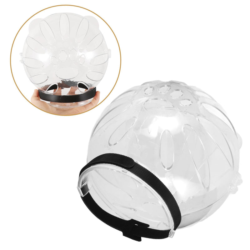 Breathable cat bladder helmet made of ABS. Large, round-shaped head protection with leg protection for cats after surgery. Wear-resistant and transparent.